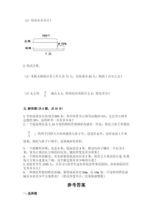 北京版六年级下册数学期中测试卷附答案【a卷】.docx