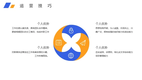 新媒体运营岗位求职个人简历通用PPT模板