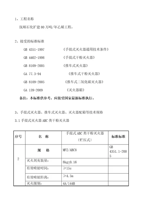 消防设备技术协议