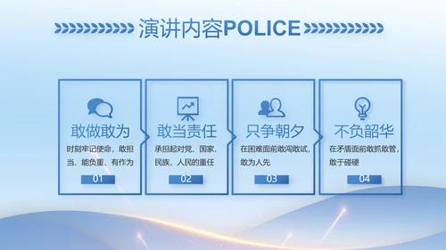 蓝色大气公安机关年终工作总结动态PPT