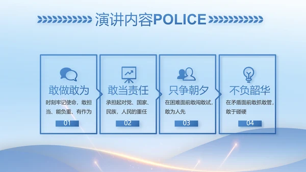 蓝色大气公安机关年终工作总结动态PPT