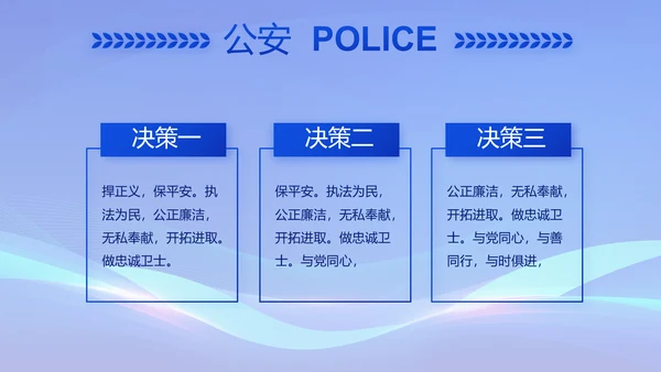 蓝色公安警察年终工作总结动态PPT模板