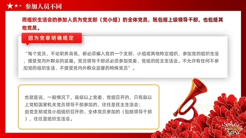 党建党员干部党课小课堂分享民主生活会和组织生活会区别PPT