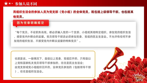 党建党员干部党课小课堂分享民主生活会和组织生活会区别PPT