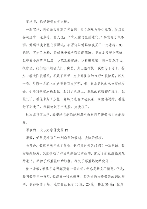 暑假的一天350字作文16篇