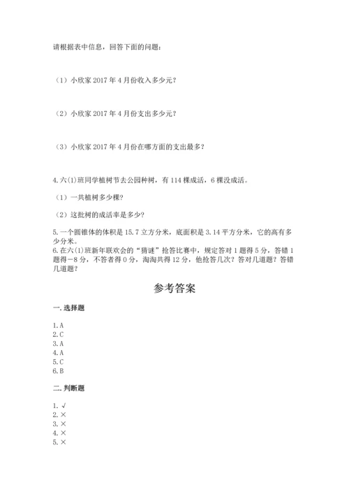 北师大版六年级下册数学期末测试卷精品（模拟题）.docx