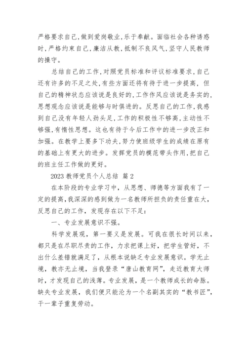 2023教师党员个人总结.docx