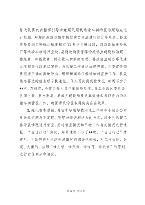 货车超限超载治理百日行动方案.docx