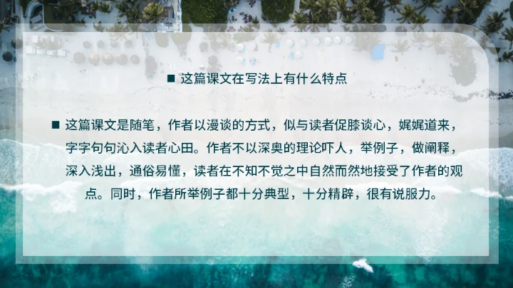 咬文嚼字海岸线文学通用PPT模板
