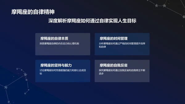 蓝色3D风十二星座之摩羯座PPT模板