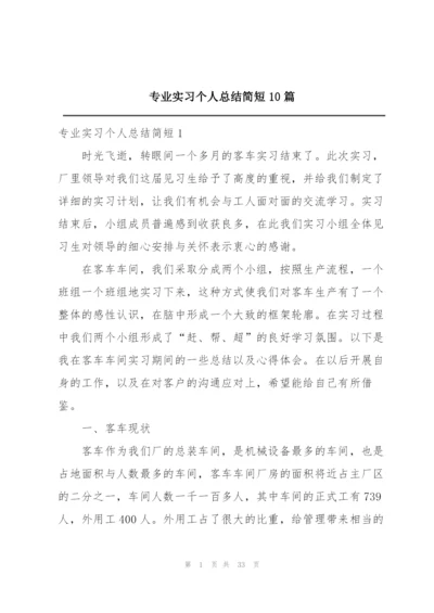 专业实习个人总结简短10篇.docx