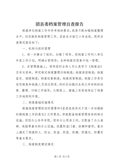 团县委档案管理自查报告.docx