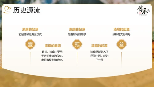 传承非物质文化遗产非遗漆扇PPT模板