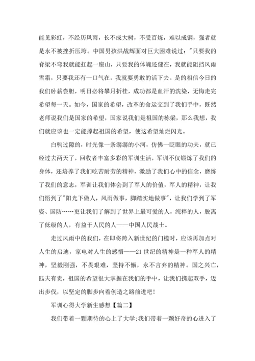 军训心得大学新生感想800字20225篇.docx