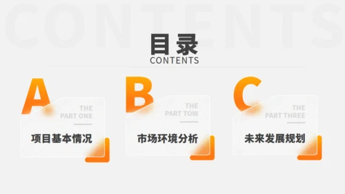 毛玻璃风商业项目计划书通用PPT模板