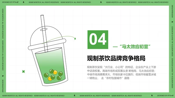 珍珠奶茶现制茶饮行业洞察报告PPT模板