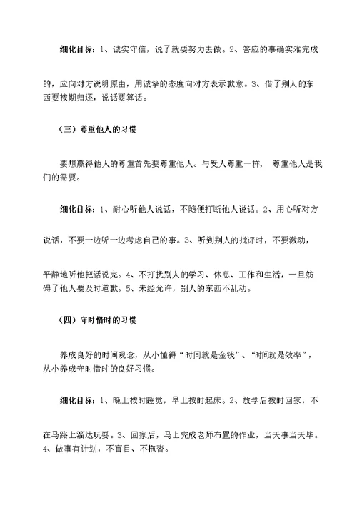 中职生行为习惯养成教育教案