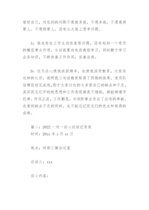 2022一对一谈心谈话记录表(精选19篇).docx