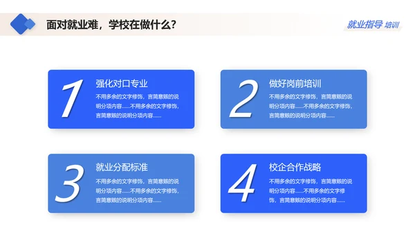 蓝色大学生就业指导指南通用PPT模板
