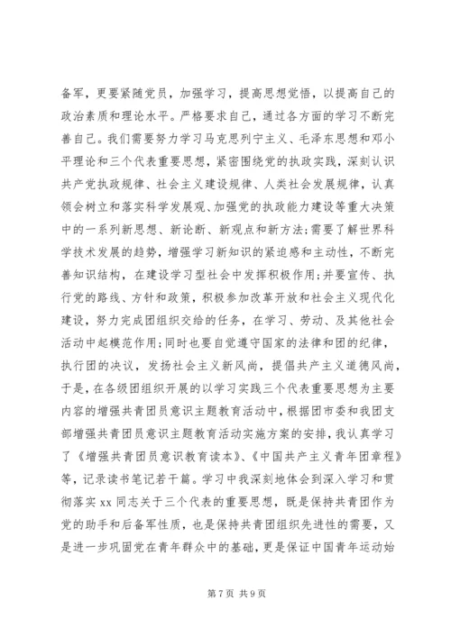 共青团员自我评价范文参考.docx