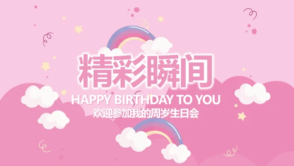 今天我满月啦电子相册PPT动态模板