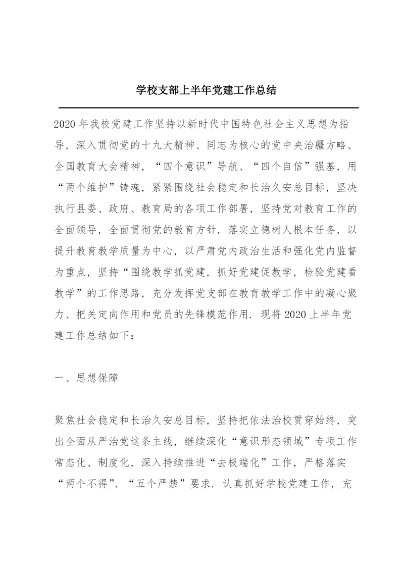 学校支部上半年党建工作总结.docx