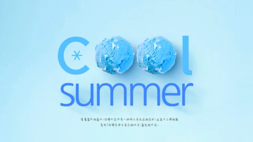 清爽夏日海边沙滩通用PPT模板
