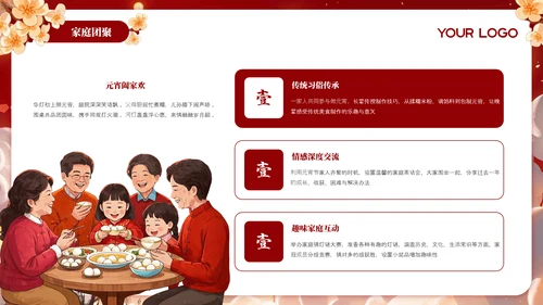 红色元宵节传统习俗文化介绍PPT模板