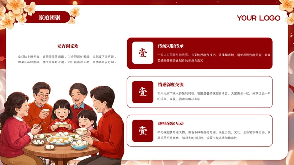 红色元宵节传统习俗文化介绍PPT模板
