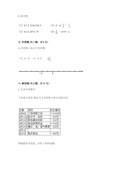 小学六年级下册数学期末卷含完整答案（名师系列）.docx