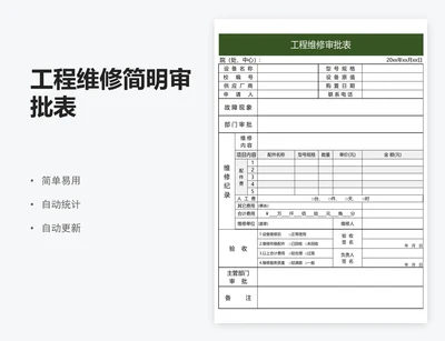 工程维修简明审批表