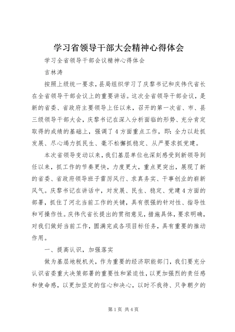 学习省领导干部大会精神心得体会 (2).docx