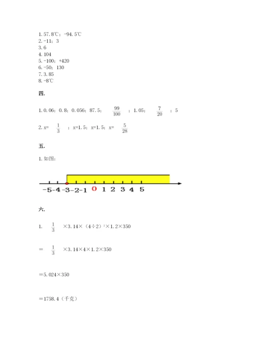 人教版数学六年级下册试题期末模拟检测卷【轻巧夺冠】.docx