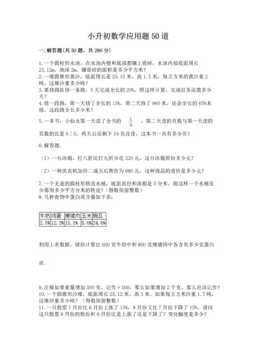 小升初数学应用题50道【考点精练】.docx