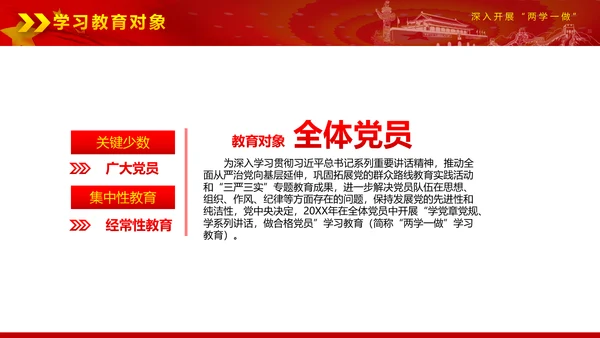 党政稳重大气两学一做动态PPT