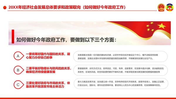 党政大气解读全国两会政府工作报告PPT模板