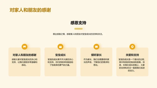 黄色儿童成长记录相册PPT模板