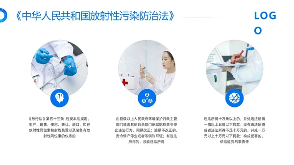 蓝色简约放射防护培训PPT模板宣传PPT动态PPT安全培训