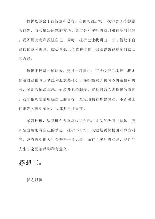 关于挫折的小感想