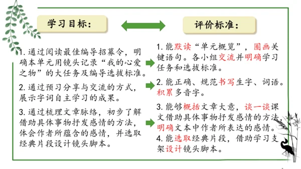 部编版语文五上第一单元 大单元教学设计--与自然对话，记录镜头下的心爱之物 说课课件
