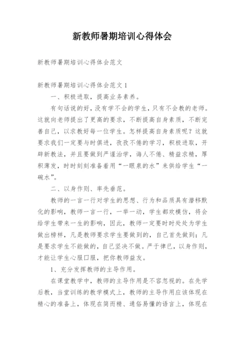 新教师暑期培训心得体会.docx