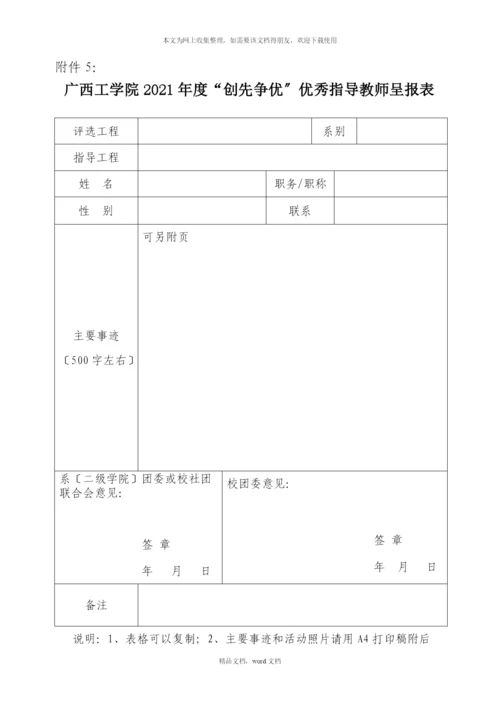 关于开展XXXX年度共青团组织“创先争优”工作的通知(1)(2021整理).docx