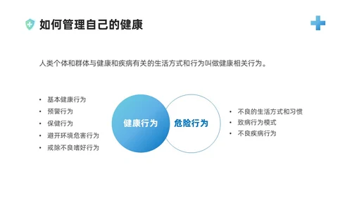 蓝绿色插画风管理好自己的健康培训课件健康管理