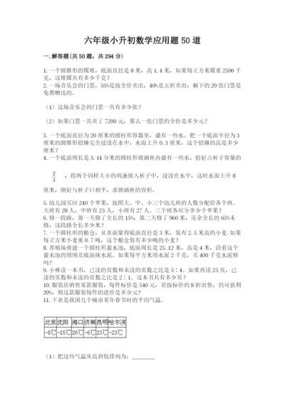 六年级小升初数学应用题50道精品（典优）.docx