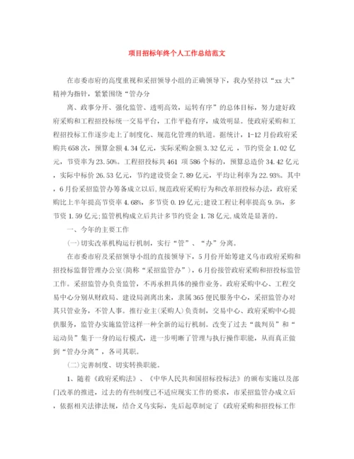 精编之项目招标年终个人工作总结范文.docx