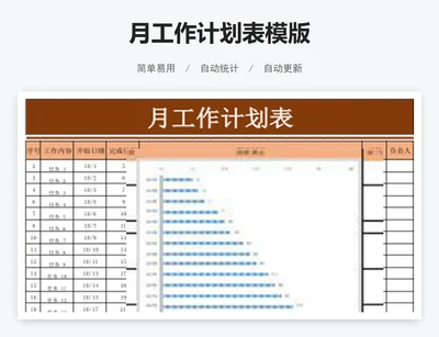 月工作计划表模版