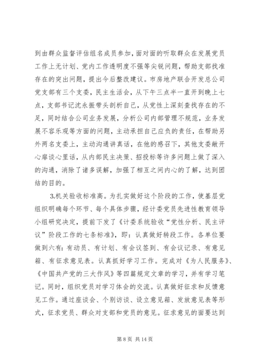 市计委系统“党性分析、民主评议”阶段基本情况 (2).docx