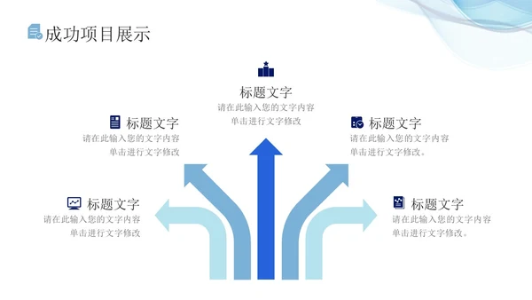 蓝色流体线条简约商务办公室年终总结PPT模板