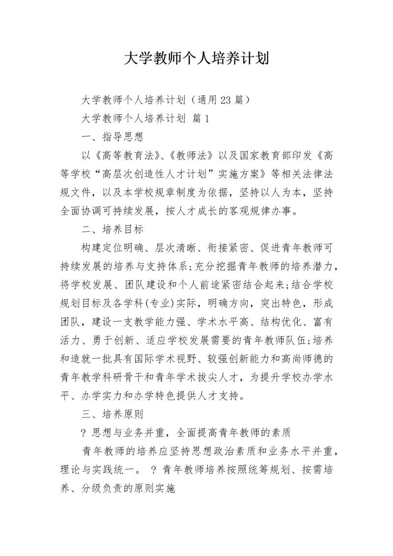 大学教师个人培养计划.docx