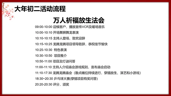 春节龙腾庙会活动执行策划方案PPT模板